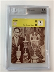 A Collection of Four 1977-1979 Sportscaster Golf Trading Cards Including BGS Graded Bobby Jones and Sam Snead