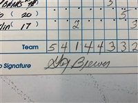 Gay Brewer, Doug Ford, Tommy Aaron & 3 Others Signed Ameritech Senior Open Pro-Am Scorecards 