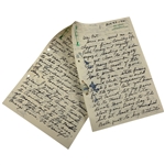 Gene Sarazen Signed Handwritten 4 Page Letter to Pat Ward-Thomas w/ Open Champs Dinner, 100 Balls a day & Jun Co. Content from December 28, 1981 JSA ALOA