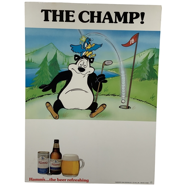 Vintage Hamms Beer Bear The Champ! Golf Store Counter Display