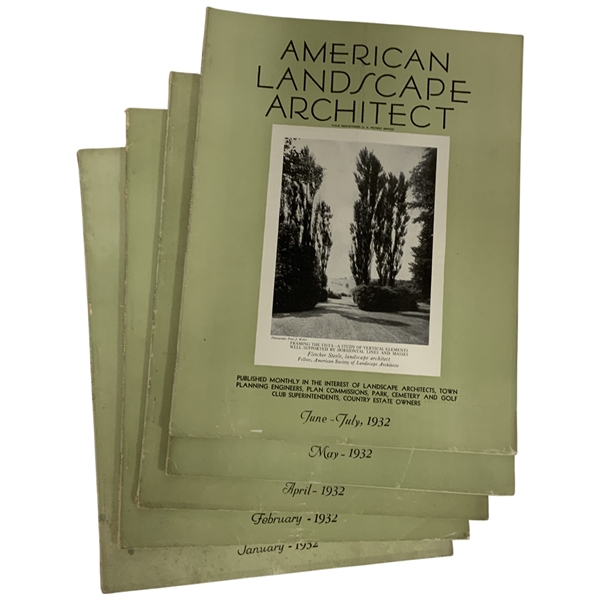 A Collection of American Landscape Architect Magazines. American Landscape Architect Co., 1932.
