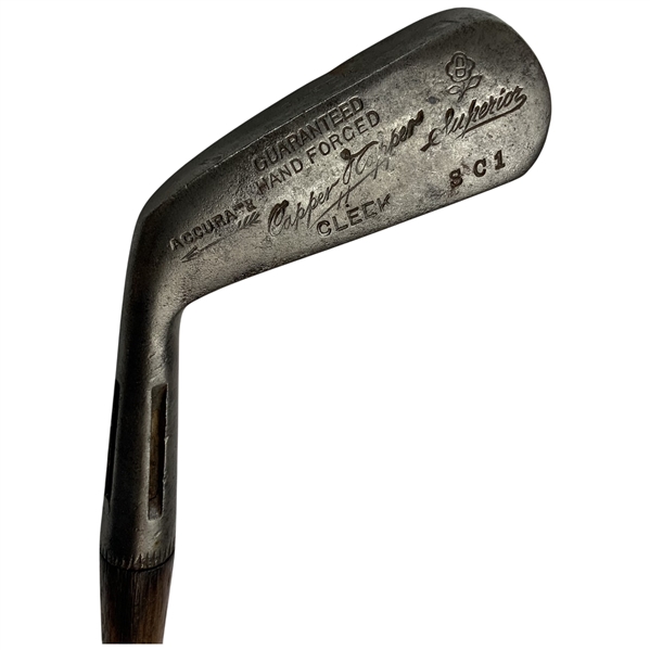 Early 20th Century William Gibson Capper and Capper Superior Hand-Forged Cleek with Hickory Shaft