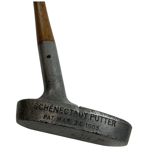 Antique Schenectady Center-Shafted Aluminum Putter Licensed to Harry C. Lee and Co.