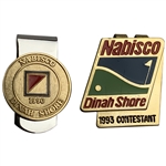 (2) Nabisco Dinah Shore LPGA Tournament Golf Clips, 1990 and 1993 Contestant Badge