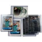 A Collection of Six Justin Rose Professional Golf Trading Cards Including 2002 Upper Deck Game Used Jersey Relic