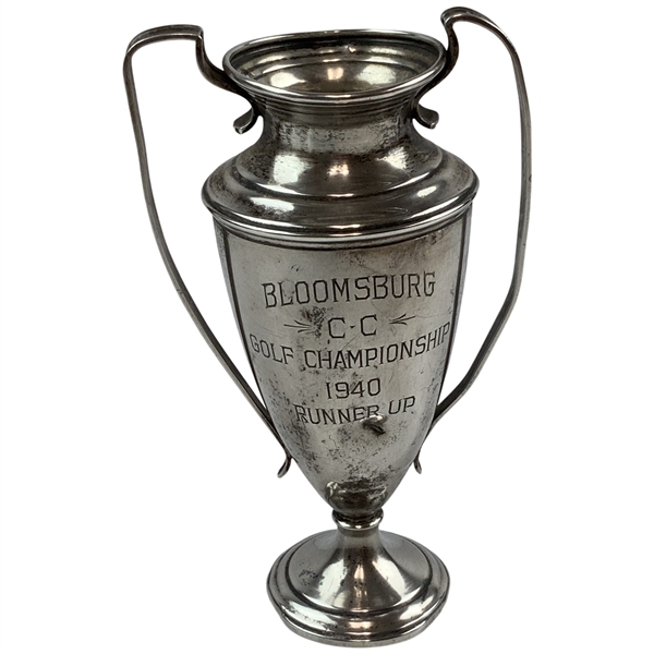 1940 Bloomsburg Country Club, Sterling Silver Golf Runner Up Trophy