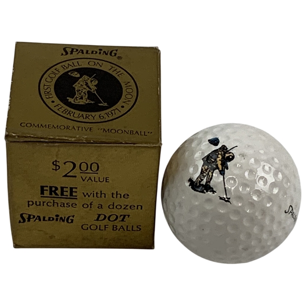 Spalding 1971 Commemorative Moonball Golf Ball with Original Promotional Box
