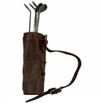 A Set of Five Alvin Silver Miniature Golf Club Cocktail Picks in Leather Bag