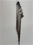 A Set of Five Alvin Silver Miniature Golf Club Cocktail Picks in Leather Bag