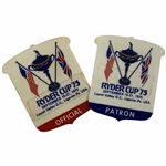 A Pair of 1975 Ryder Cup Laurel Valley Golf Club Official and Patron Pinback Badges