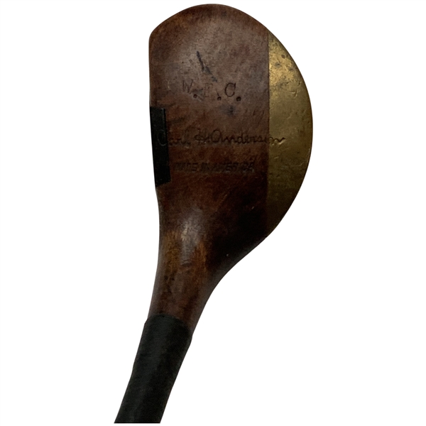Antique Carl H. Andersen Hickory Shafted Brassie Golf Club