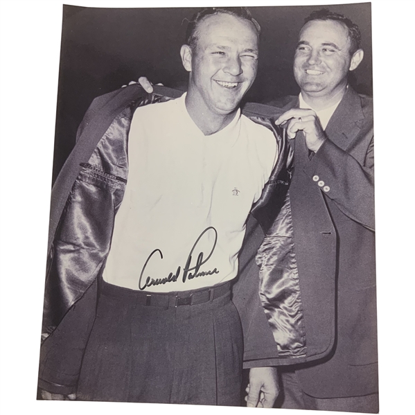 Arnold Palmer Signed Photo Depicting 1958 Green Jacket Ceremony JSA ALOA