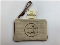 Masters Tournament Italian Handmade Woven Raffia Wristlet Clutch Bag w/Protective Cover