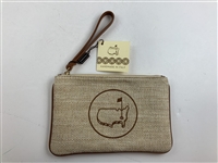 Masters Tournament Italian Handmade Woven Raffia Wristlet Clutch Bag w/Protective Cover