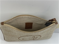 Masters Tournament Italian Handmade Woven Raffia Wristlet Clutch Bag w/Protective Cover