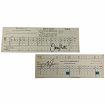 Jerry Pate & Larry Nelson Signed 1976 US Open & 1981 PGA Championship Official Scorecards JSA ALOA