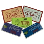 A Collection of (5) Vintage Masters Tournament Patron Parking Permits 1984-2006