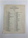 (2) 1986 Masters Tournament Par-3 Contest Pairing Sheets with Course Map