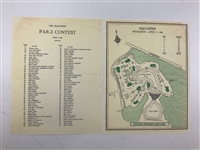 (2) 1986 Masters Tournament Par-3 Contest Pairing Sheets with Course Map