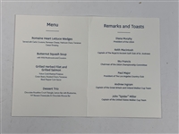 2017 USGA 46th Walker Cup Dinner Program Menu - Scottie Scheffler & Collin Morikawa