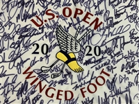 Tiger Woods & Field Signed 2020 US Open at Winged Foot Golf Pin Flag From Covid Year JSA ALOA