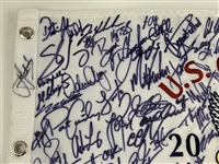 Tiger Woods & Field Signed 2020 US Open at Winged Foot Golf Pin Flag From Covid Year JSA ALOA