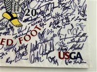 Tiger Woods & Field Signed 2020 US Open at Winged Foot Golf Pin Flag From Covid Year JSA ALOA
