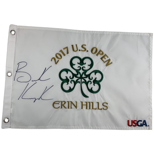 Brooks Koepka Signed 2017 US Open Erin Hills Golf Pin Flag - Large Auto JSA ALOA