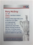 Rare Rory Mcilroy Signed 2018 US Open USGA Issued Trading Card - One-of-a-Kind? JSA ALOA