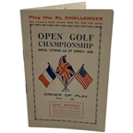 1926 Open Golf Championship Program Royal Lytham & St Annes - Bobby Jones 1st Open Win - Very Rare!