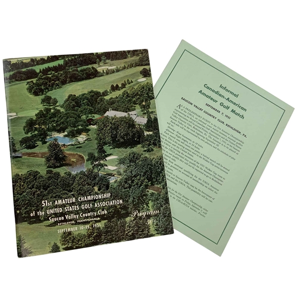 1951 US Amateur at Saucon Valley CC Championship Program w/ Flyer