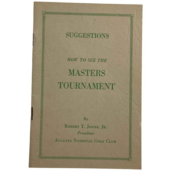 1949 Masters Tournament Spectator Guide - Scarce First Ever Issued - Sam Snead Winner

