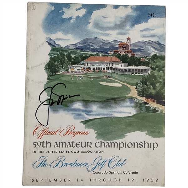 Jack Nicklaus Signed 1959 U.S. Amateur at Broadmoor Program - Jacks 1st Major Win JSA ALOA