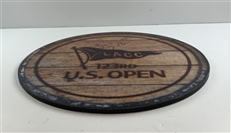 Wyndham Clark Signed 2023 US Open at Los Angeles Country Club Barrel Head Style Wooden Sign JSA ALOA