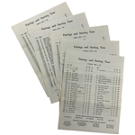 A Five-Piece Collection of 1972 Masters Tournament Pairing Sheets and Spectator Guides