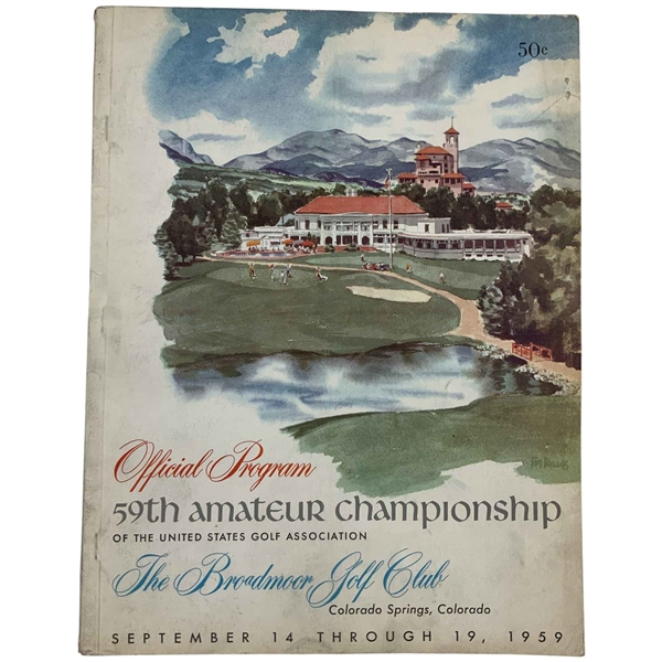 1959 US Amateur at The Broadmoor Golf Club Championship Official Program - Jacks 1st Major Win