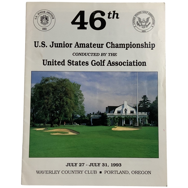 1993 US Junior Amateur Championship at Waverley CC Official Program - Tiger Woods Winner
