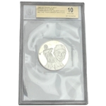 US 1997 Franklin Mint Tiger Woods Masters Sterling .925 Silver Medal #42 BGS 10