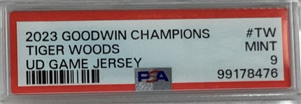 2023 Upper Deck Goodwin Champions Tiger Woods UD Game Jersey Card UDGJ-TW PSA 9 Mint