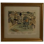 Framed Puck Magazine Golf Cartoon Lithograph Hazards by F. M. Howarth
