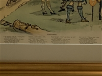 Framed Puck Magazine Golf Cartoon Lithograph Hazards by F. M. Howarth