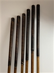 Set of 6 Tom Stewart St. Andrews Hickory Shafted Antique Golf Irons