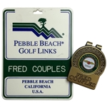 Two Pieces of Fred Couples Personalized Golf Memorabilia Pebble Beach Bag Tag and 2005 PGA Championship Money Clip