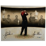 Tiger Woods Signed Tiger Slam Canvas Inscribed w/ Tiger Slam LTD ED #44/50 UDA COA