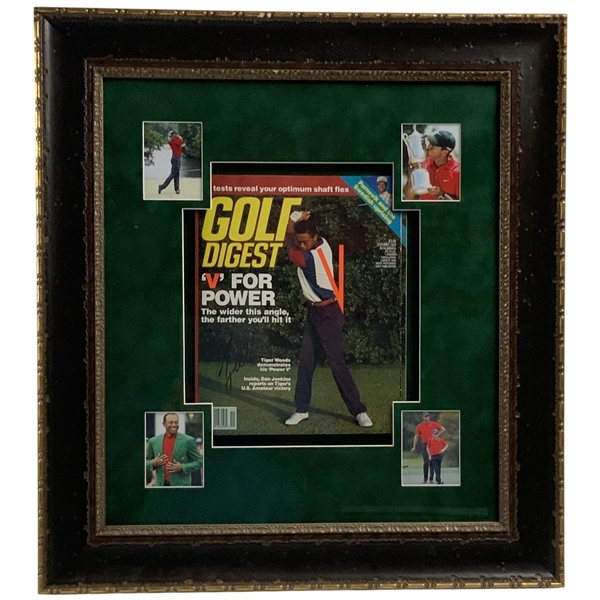 Tiger Woods Signed November 1994 Golf Digest Magazine Framed Collage with Beckett LOA