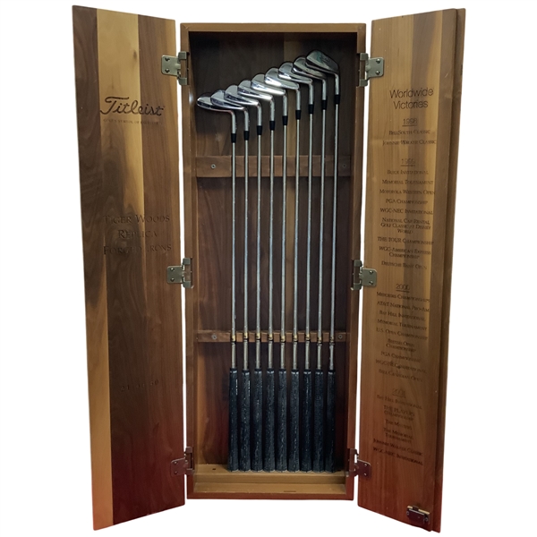 Tiger Woods Limited Edition Titleist Replica Forged Iron Set 21 of 50 w/ Display Cabinet & COA