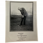 Commemorative Black and White Photograph of Golfer James M. Barnes Long Jim