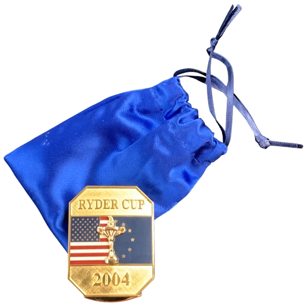 2004 Ryder Cup Commemorative Enameled Money Clip in Drawstring Bag