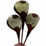 Three Palmer Peerless Chattanooga P33 Persimmon Wood Golf Clubs