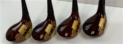 Set of Four Palmer Peerless Chattanooga Densitized Persimmon Wood Golf Clubs